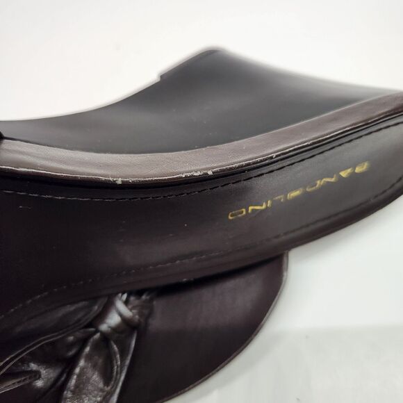 Woman's Bandolino Brown Wedge Open Toe Shoes Size 8.5M Bow Front - Picture 11 of 13